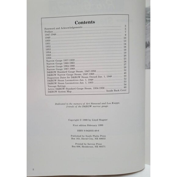 Rio Grande Steam Finale Book By Lloyd E. Stagner 1947-1968 Standard Narrow Gauge - Picture 7 of 8